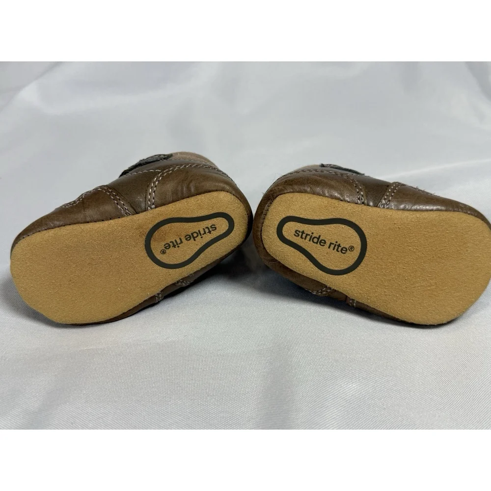 Stride Rite Toddler Shoes Size 2M Talley Brown Ryker Leather Bootie Infant Baby
